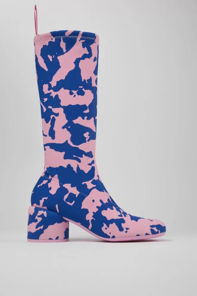 Zapatos De Tacon<Camper Bota Alta De Tejido Multicolor Para Mujer