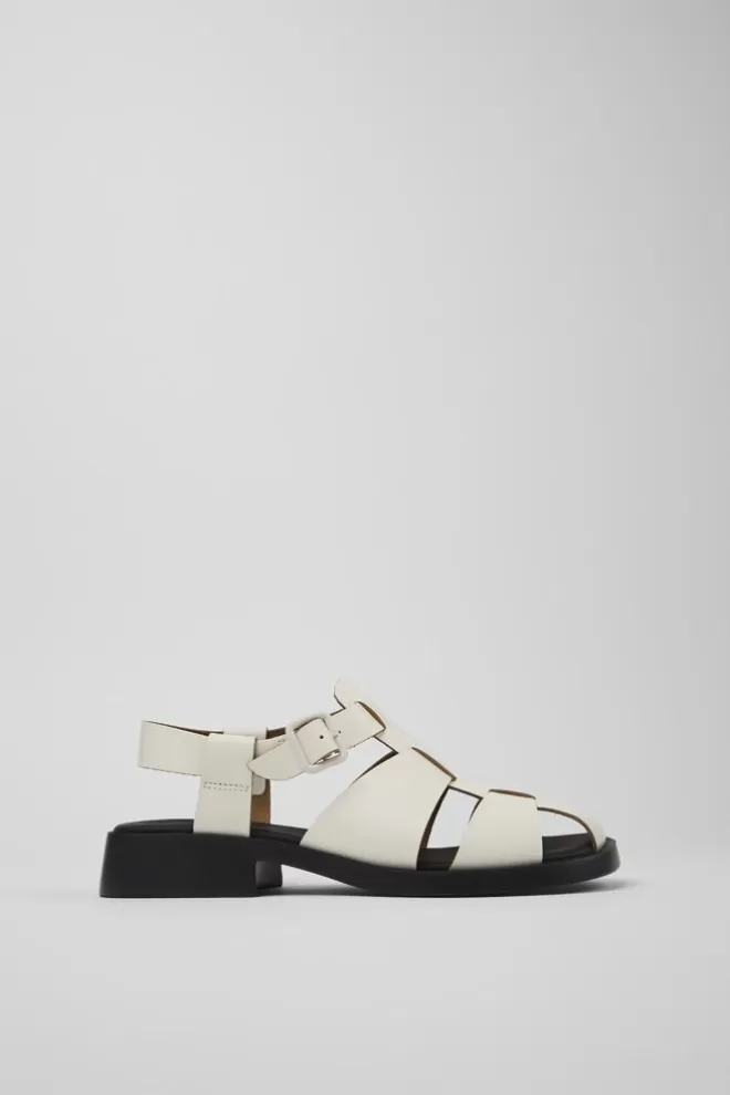 Sandalias<Camper Sandalia De Piel Blanca Para Mujer