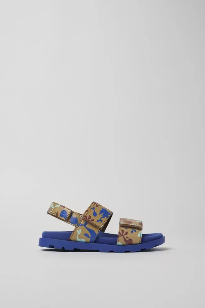 Sandalias<Camper Sandalia De Piel Multicolor Con Dos Tiras
