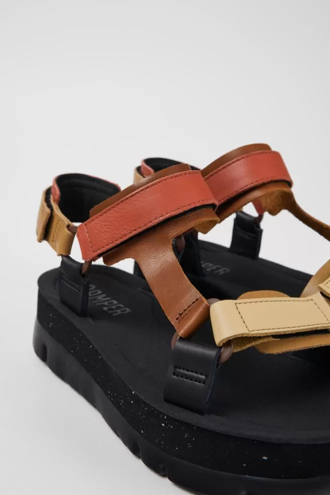 Sandalias<Camper Sandalia De Piel Multicolor Para Mujer