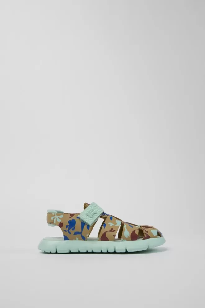 Sandalias<Camper Sandalia De Piel Y Tejido Multicolor