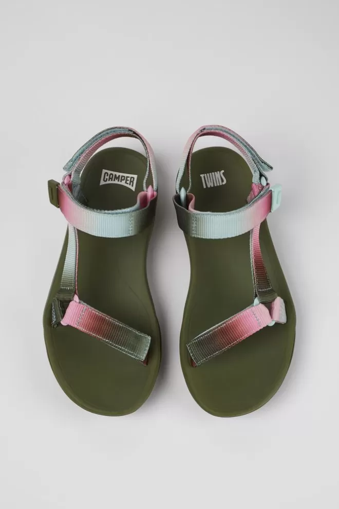 Sandalias<Camper Sandalia De Tejido Multicolor Para Mujer