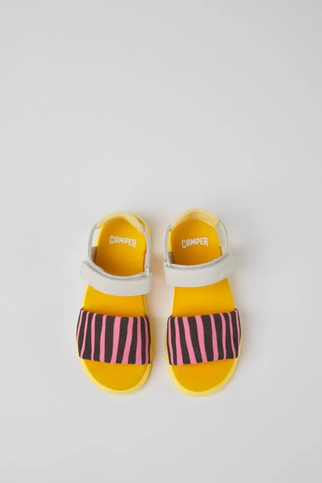 Sandalias<Camper Sandalias Multicolores De Tejido Y Piel Para Ninos