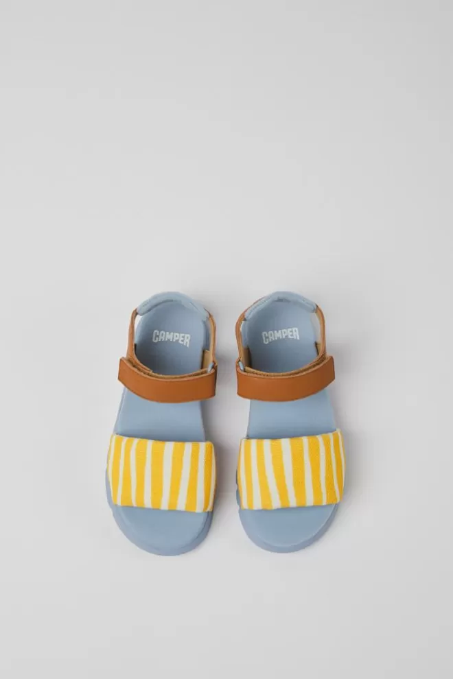 Sandalias<Camper Sandalias Multicolores De Tejido Y Piel Para Ninos