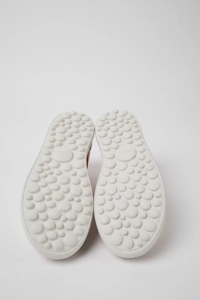 Zapatillas<Camper Sneaker Blanca Y Roja De Piel Y Tejido Para Mujer