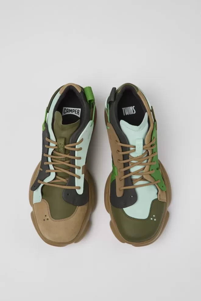 Zapatillas<Camper Sneaker De Piel/Tejido Multicolor Para Hombre