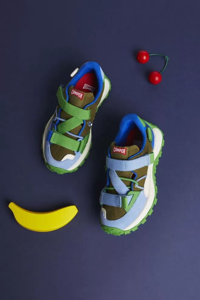 Zapatillas<Camper Sneaker De Tejido Y Piel Multicolor