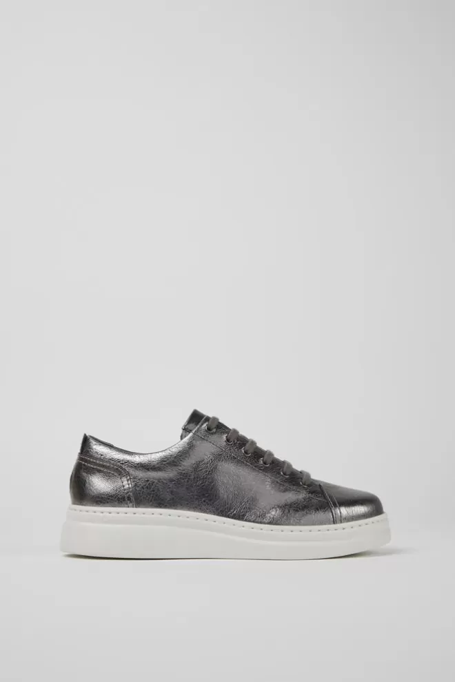 Zapatillas<Camper Sneakers Gris Metalizado De Piel Para Mujer