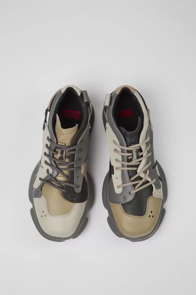 Zapatillas<Camper Sneakers Multicolores De Piel Y Tejido Para Mujer