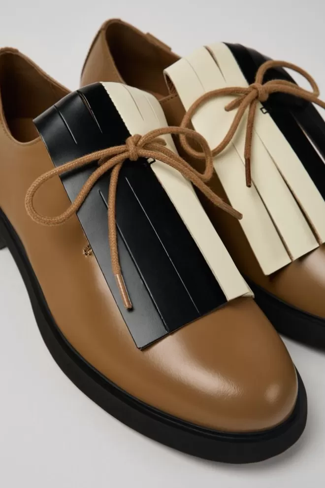 Zapatos De Vestir<Camper Zapato De Piel Marron Para Mujer