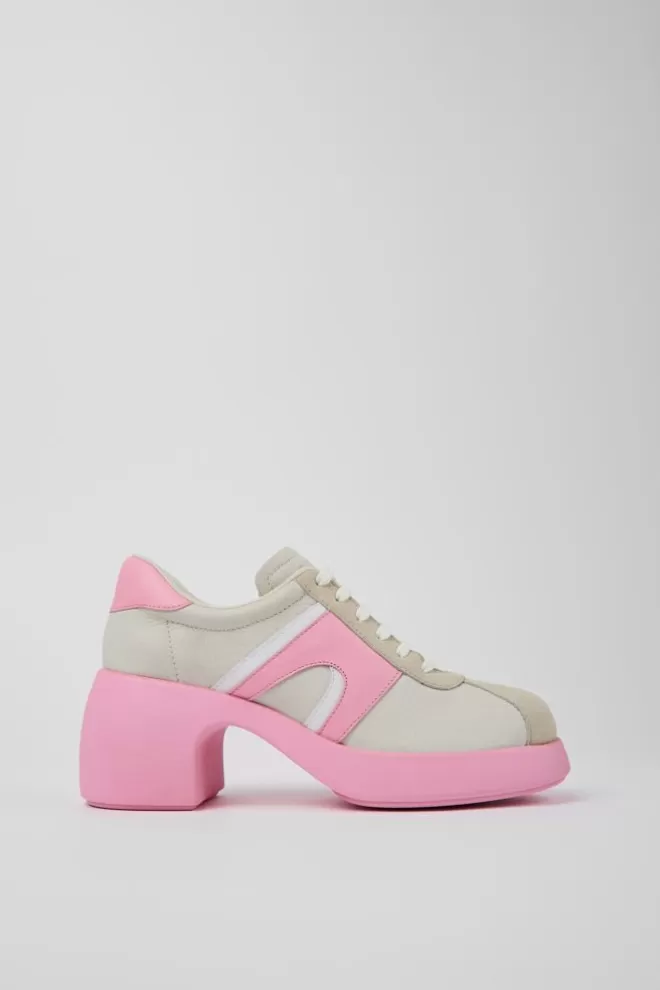 Zapatos De Vestir<Camper Zapato De Piel/Nobuk Blanco Para Mujer