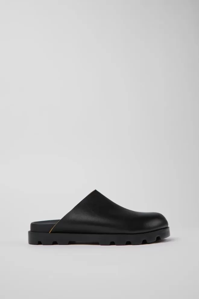Sandalias<Camper Zueco De Piel Negro Para Mujer